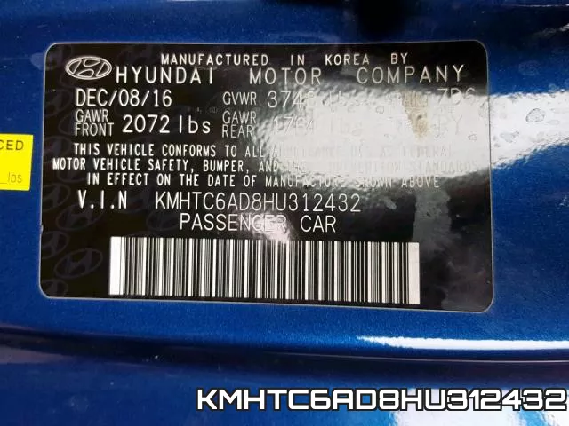 KMHTC6AD8HU312432 фото 2