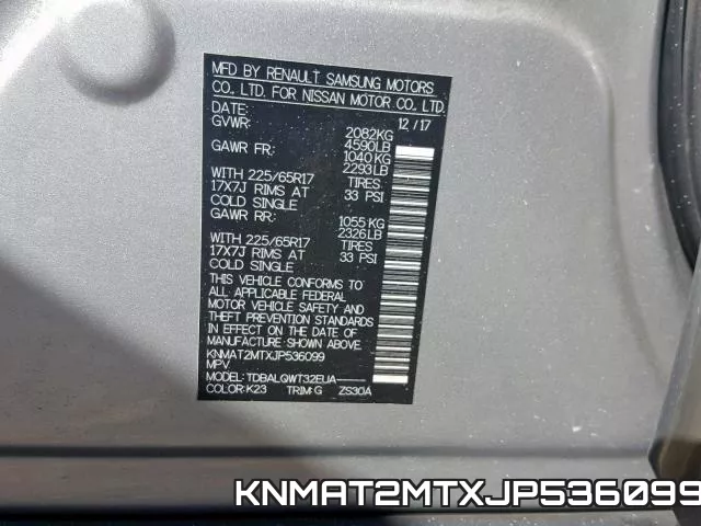 KNMAT2MTXJP536099 фото 2