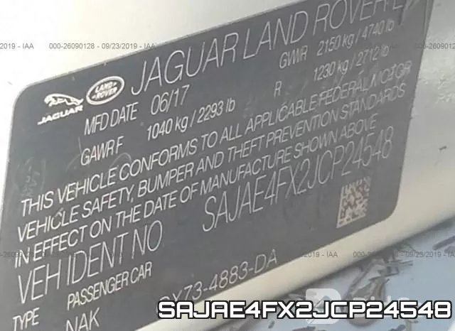 SAJAE4FX2JCP24548 фото 10