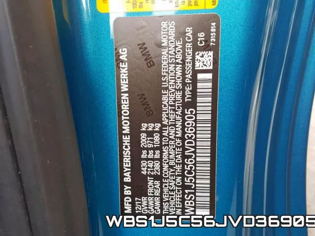 WBS1J5C56JVD36905 фото 2