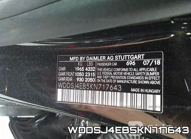 WDDSJ4EB5KN717643 фото 10