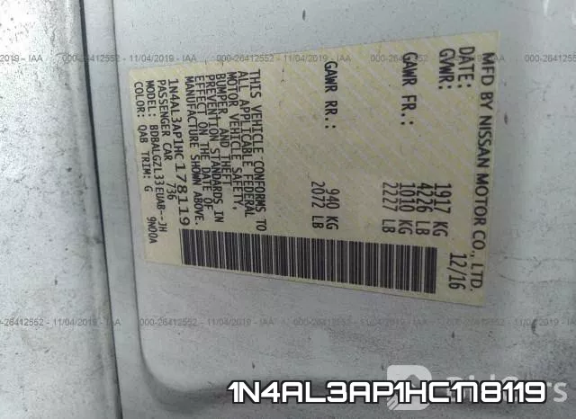 1N4AL3AP1HC178119 фото 10