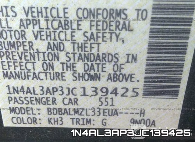 1N4AL3AP3JC139425 фото 9