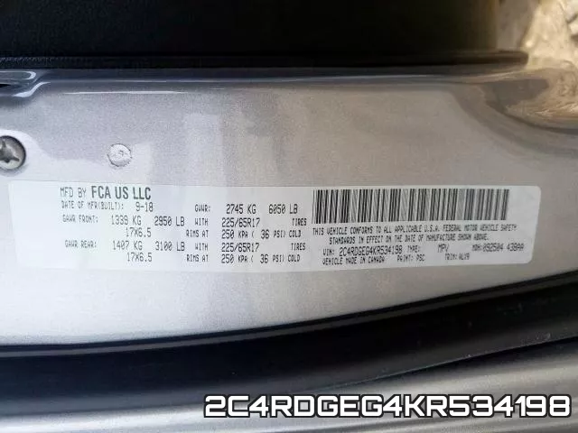 2C4RDGEG4KR534198 фото 2