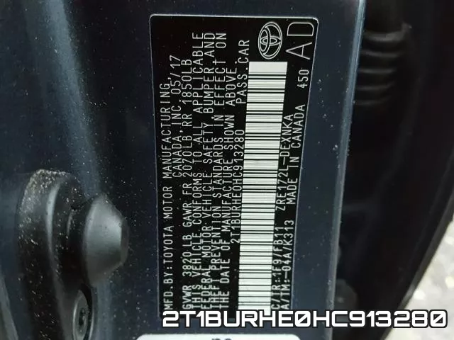2T1BURHE0HC913280 фото 2