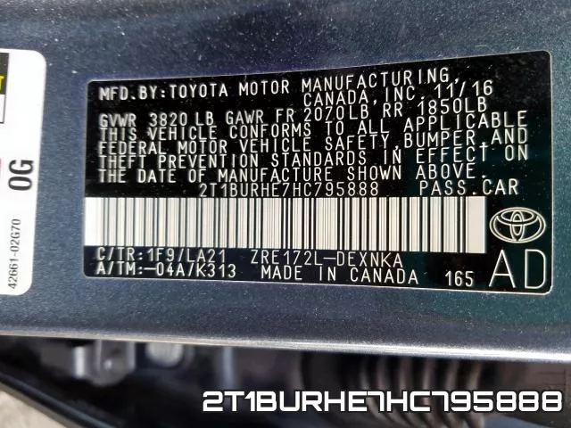 2T1BURHE7HC795888 фото 2