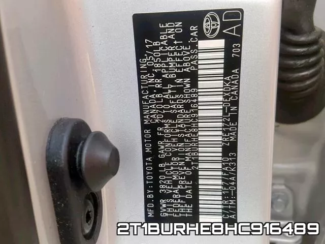 2T1BURHE8HC916489 фото 2