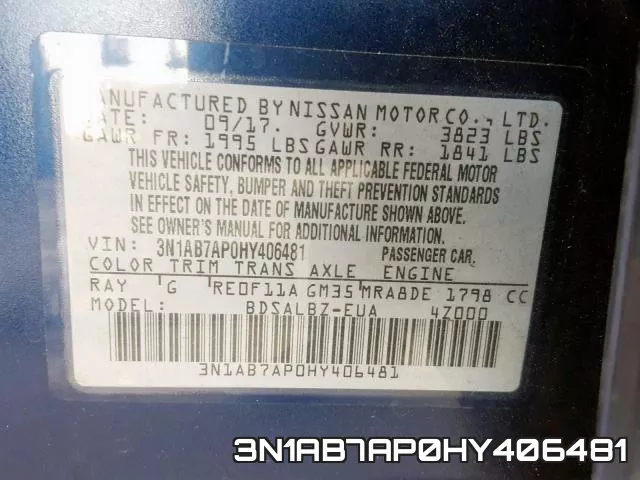 3N1AB7AP0HY406481 фото 2