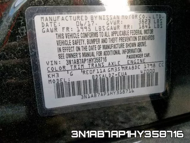3N1AB7AP1HY358716 фото 2