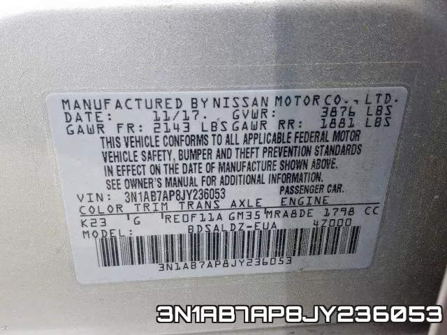 3N1AB7AP8JY236053 фото 2