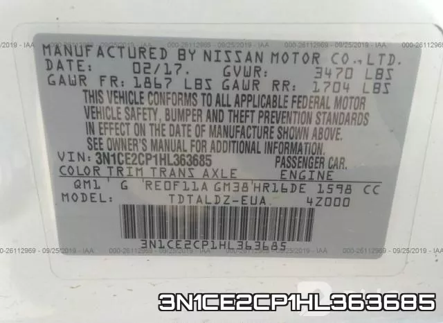 3N1CE2CP1HL363685 фото 9