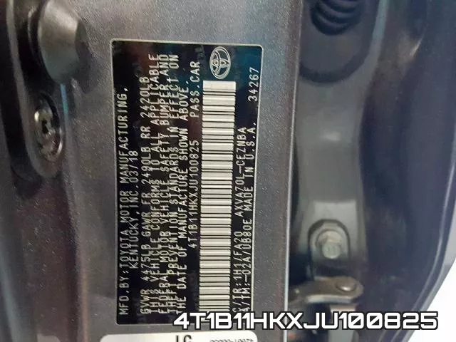 4T1B11HKXJU100825 фото 2