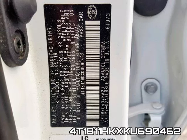 4T1B11HKXKU690462 фото 2