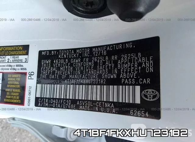 4T1BF1FKXHU723182 фото 10