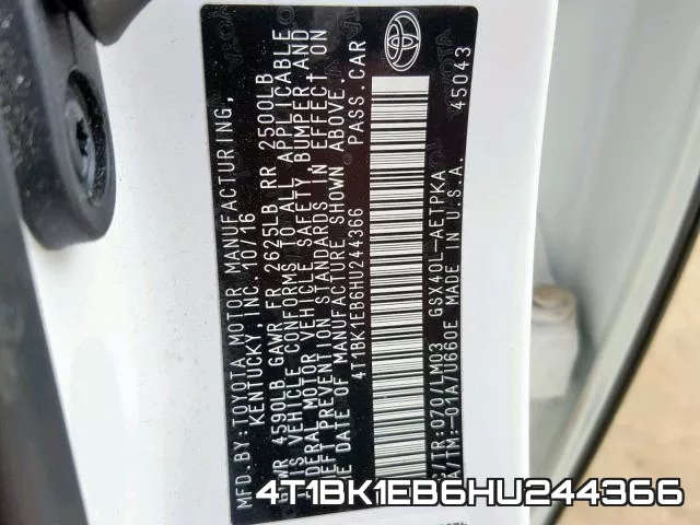 4T1BK1EB6HU244366 фото 2