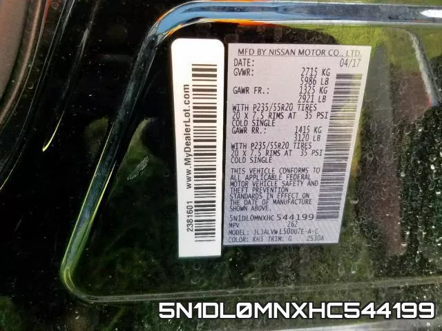 5N1DL0MNXHC544199 фото 2