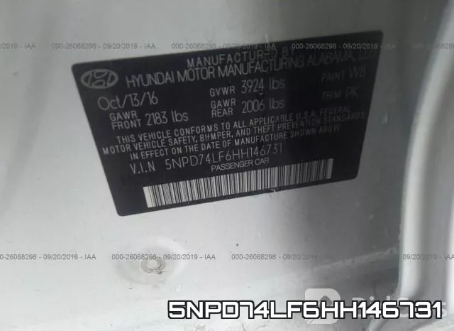 5NPD74LF6HH146731 фото 10