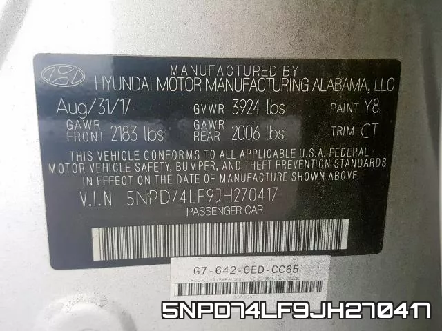 5NPD74LF9JH270417 фото 2