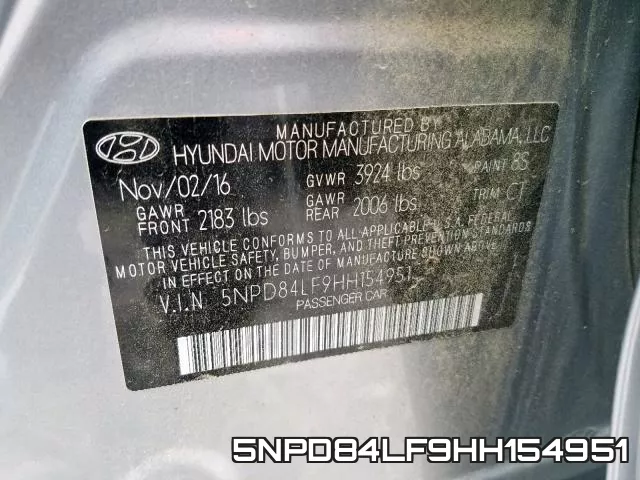 5NPD84LF9HH154951 фото 2