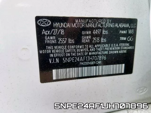 5NPE24AF1JH707896 фото 2