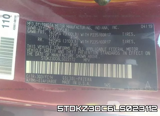 5TDKZ3DC6LS023112 фото 10