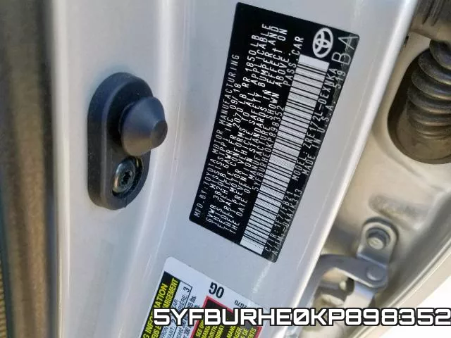 5YFBURHE0KP898352 фото 2