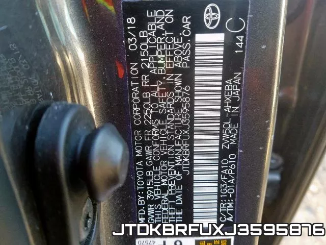 JTDKBRFUXJ3595876 фото 2