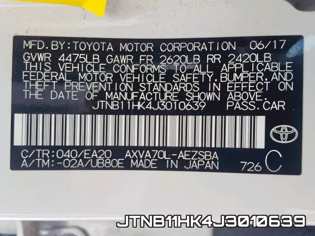 JTNB11HK4J3010639 фото 2