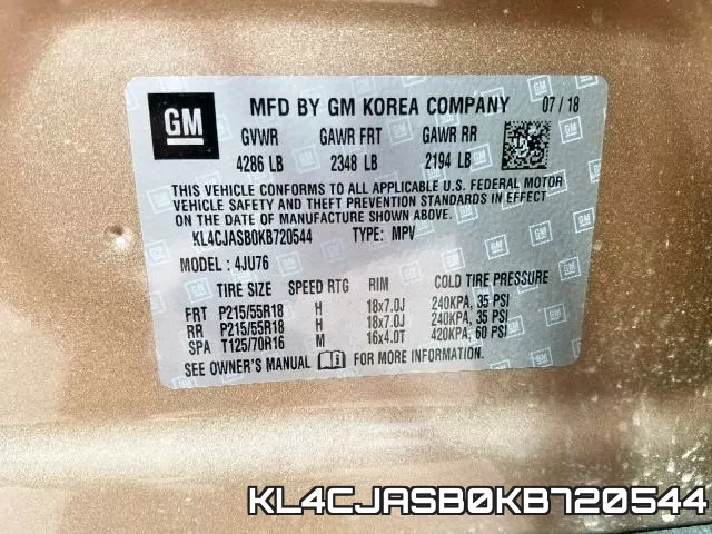 KL4CJASB0KB720544 фото 2