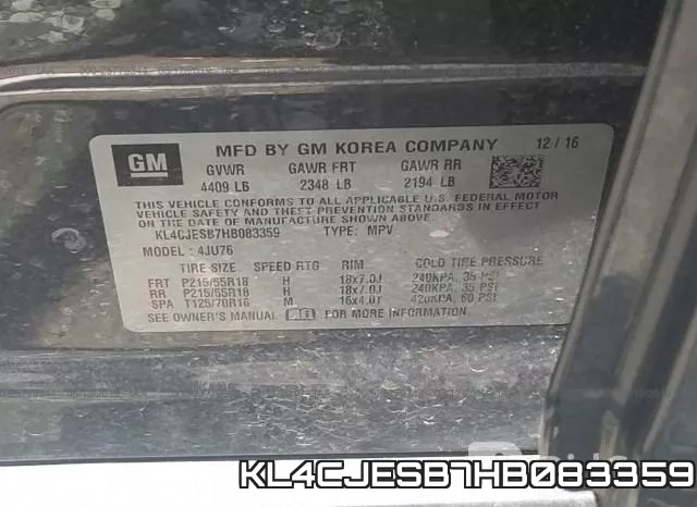 KL4CJESB7HB083359 фото 10