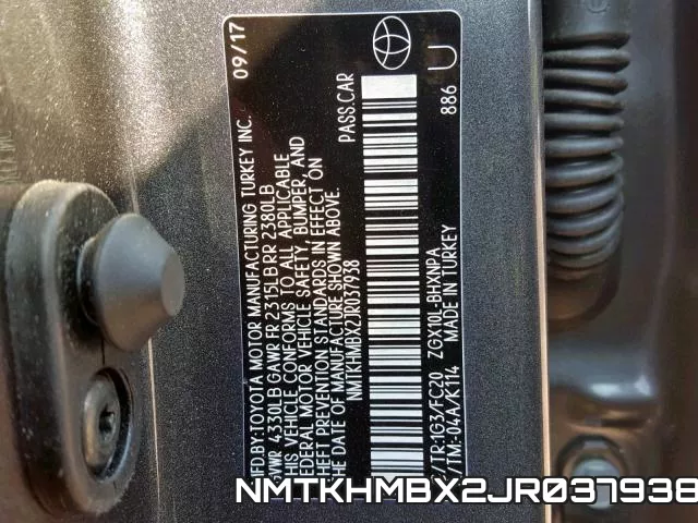 NMTKHMBX2JR037938 фото 2