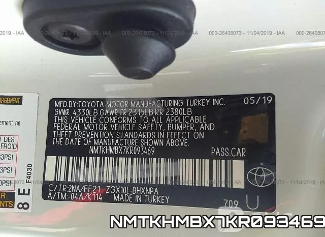 NMTKHMBX7KR093469 фото 9