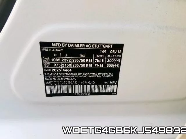 WDCTG4GB6KJ549832 фото 2