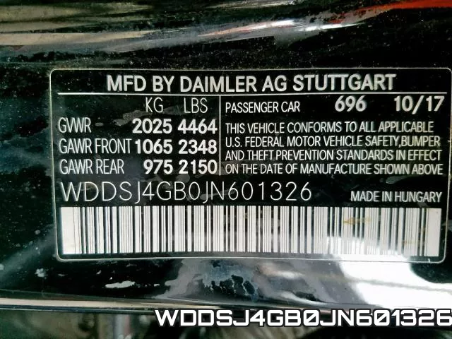 WDDSJ4GB0JN601326 фото 2
