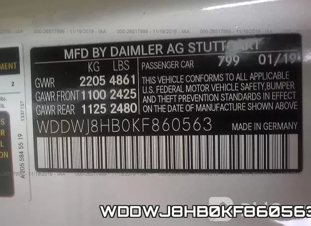WDDWJ8HB0KF860563 фото 8