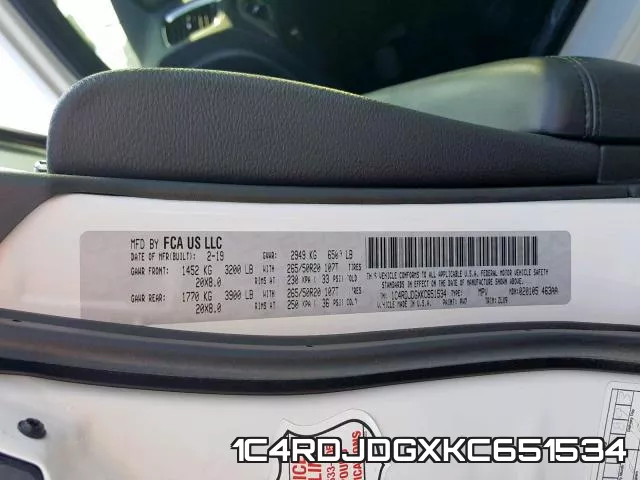 1C4RDJDGXKC651534 фото 2