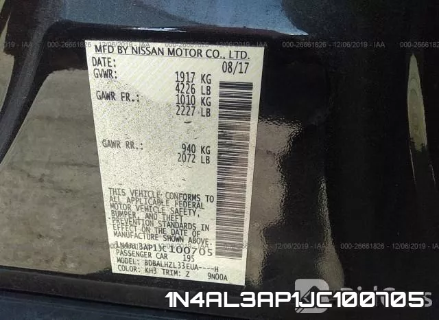 1N4AL3AP1JC100705 фото 10