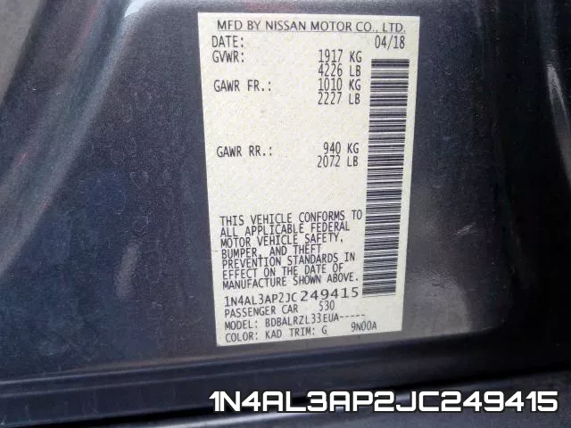 1N4AL3AP2JC249415 фото 2