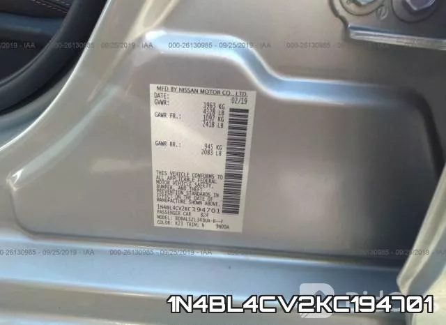 1N4BL4CV2KC194701 фото 10