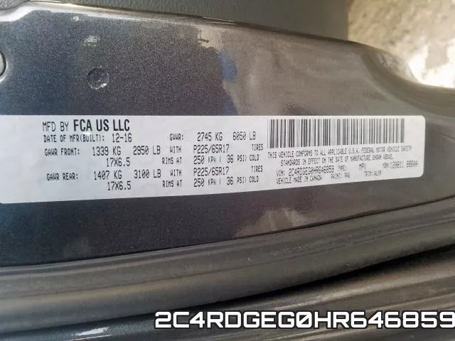 2C4RDGEG0HR646859 фото 2