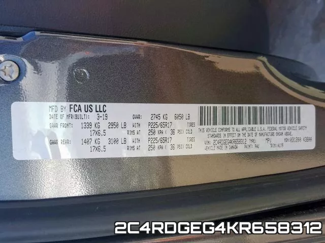 2C4RDGEG4KR658312 фото 2