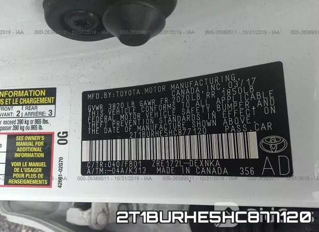 2T1BURHE5HC877120 фото 9