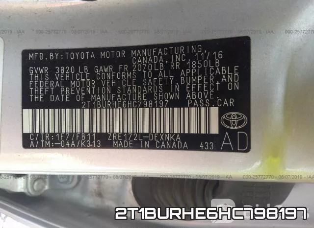 2T1BURHE6HC798197 фото 9