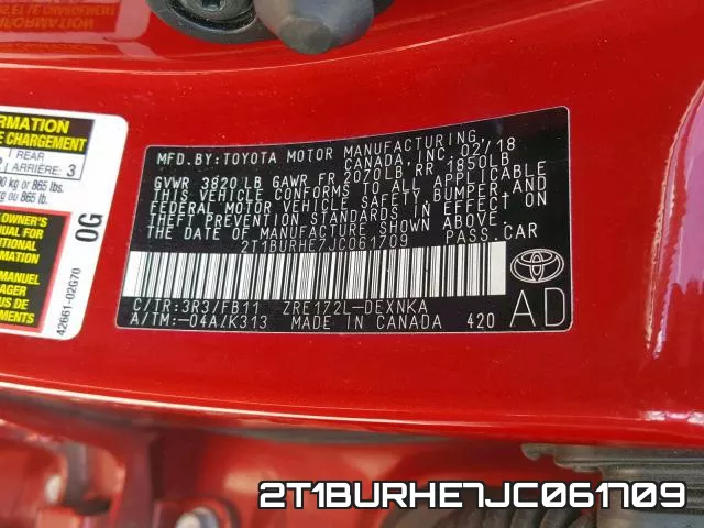 2T1BURHE7JC061709 фото 2