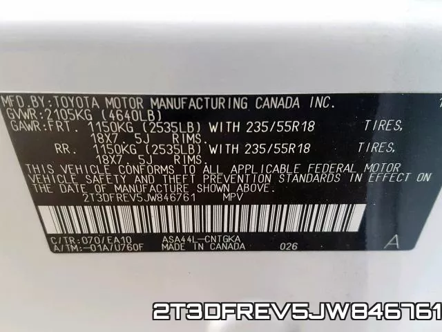 2T3DFREV5JW846761 фото 2