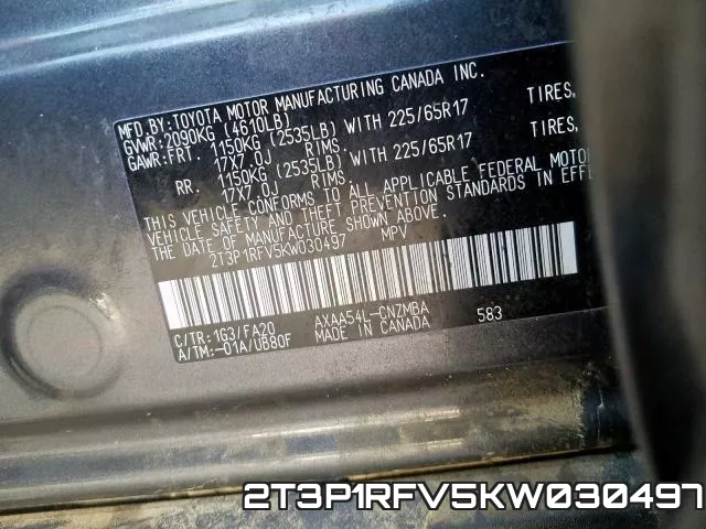 2T3P1RFV5KW030497 фото 2