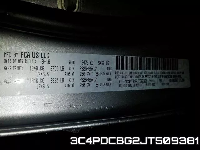 3C4PDCBG2JT509381 фото 2