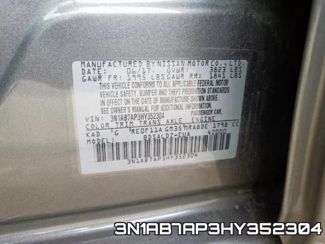 3N1AB7AP3HY352304 фото 2
