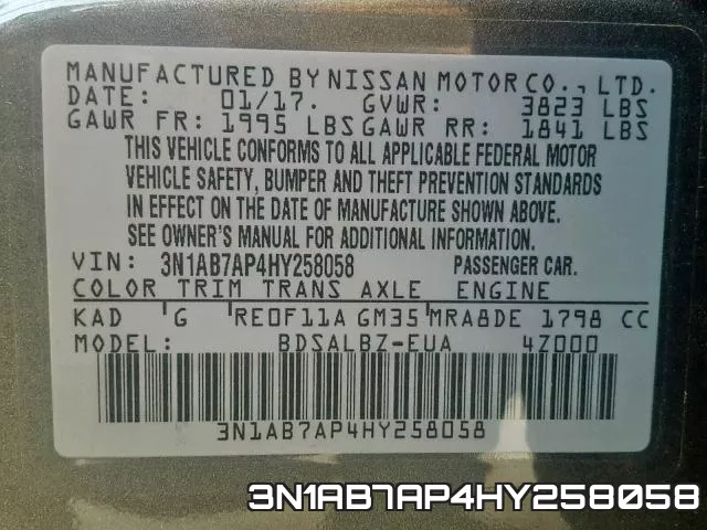 3N1AB7AP4HY258058 фото 2