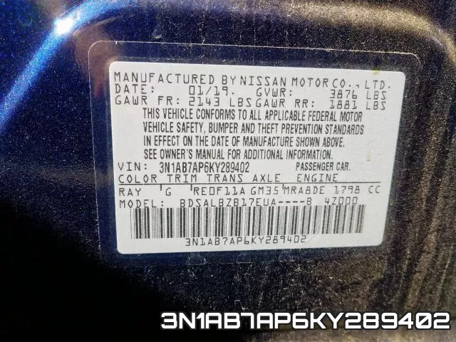 3N1AB7AP6KY289402 фото 2